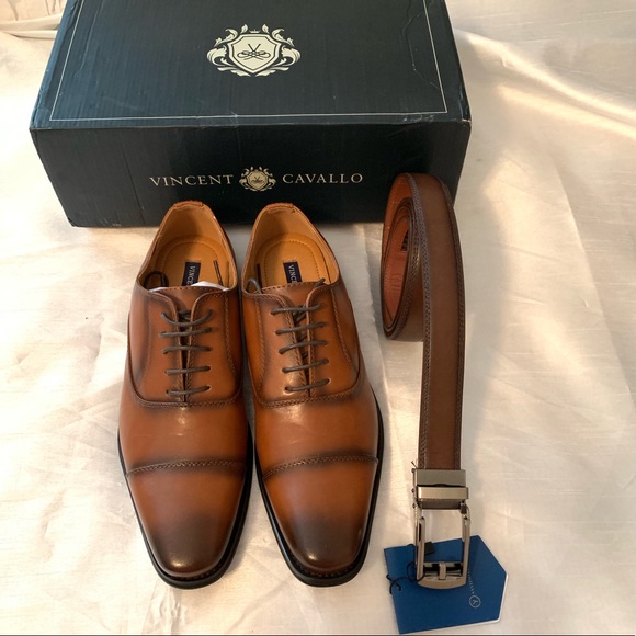 men's dress shoes and belt combo